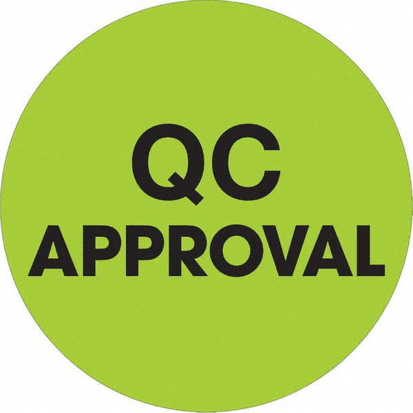 Tape Logic DL1255 Shipping & DOT Label "QC Approval", Round, 2" Dia