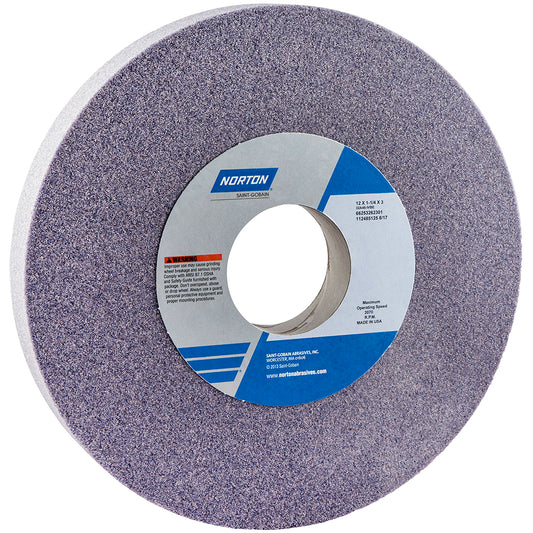 Norton 66253262301 Surface Grinding Wheel 12" Dia, 1-1/4" Thick, 3" Hole, 46 Grit, I Hardness