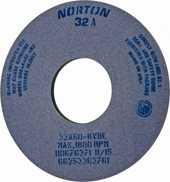 Norton 66253363761 Surface Grinding Wheel 14" Dia, 1/2" Thick, 5" Hole, 60 Grit, K Hardness