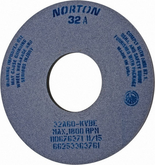 Norton 66253363761 Surface Grinding Wheel 14" Dia, 1/2" Thick, 5" Hole, 60 Grit, K Hardness