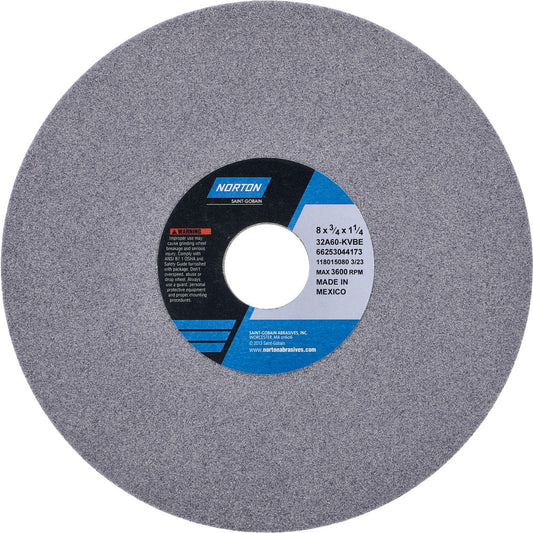 Norton 66253044173 Surface Grinding Wheel 8" Dia, 3/4" Thick, 1-1/4" Hole, 60 Grit, K Hardness