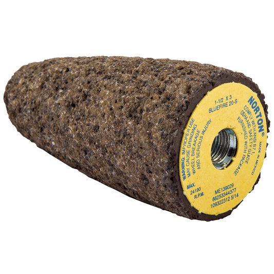 Norton 66253344377 Abrasive Cone Type 16, Very Coarse, 3/8-24 Arbor Hole