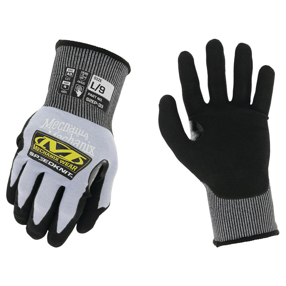 Mechanix Wear S2EP-33-008 Cut & Puncture Resistant Gloves Style Knit  Coating Material Nitrile  Coating Coverage Palm & Fingertips  Glove Type Cut & Abrasion-Resistant  ANSI/ISEA Cut Resistance Level A3  Primary Material HPPE Blend
