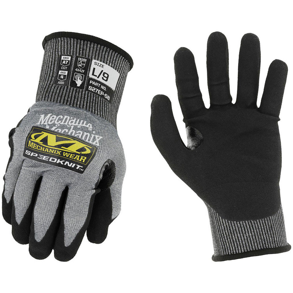 Mechanix Wear S27EP-58-009 Cut & Puncture Resistant Gloves Coating Material Nitrile  Coating Coverage Palm & Fingertips  Glove Type Cut-Resistant  ANSI/ISEA Cut Resistance Level A7  Primary Material HPPE Blend  ANSI/ISEA Abrasion Resistance Level 4