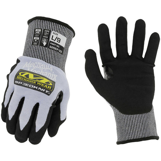 Mechanix Wear S25EP-33-008 Cut & Puncture Resistant Gloves Style Knit  Coating Material Nitrile  Coating Coverage Palm & Fingertips  Glove Type Cut & Abrasion-Resistant  ANSI/ISEA Cut Resistance Level A5  Primary Material HPPE Blend