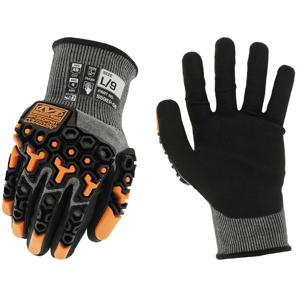 Mechanix Wear S59EP-58-009 Cut & Puncture Resistant Gloves Style Knit  Coating Material Nitrile  Coating Coverage Palm & Fingertips  Glove Type Cut & Abrasion-Resistant  ANSI/ISEA Cut Resistance Level A9  Primary Material HPPE Blend