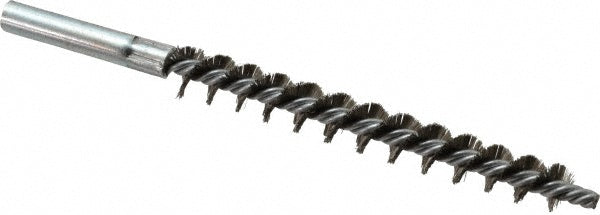 Schaefer Brush 43510 Double Stem/Single Spiral Tube Brush 1/2" Dia, 6-1/4" OAL, Stainless Steel Bristles