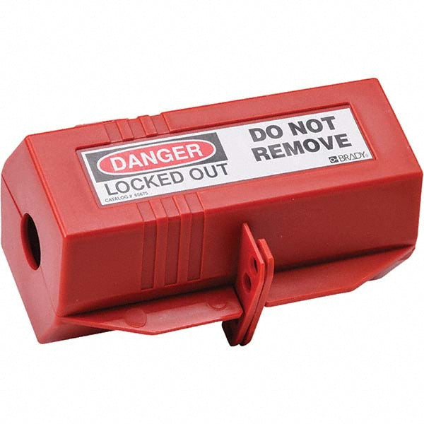 Brady 65675 Plug Lockout 2.99" Plug, 4 Padlocks, Polypropylene, Red, 1" Max Cord Dia