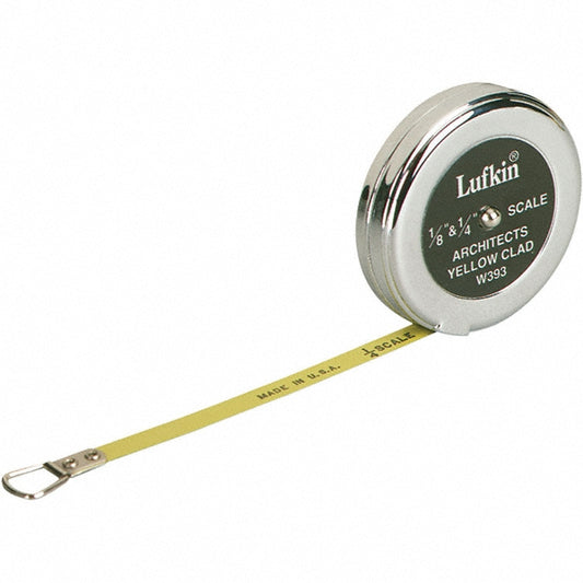 Lufkin W393 Tape Measure 5' Long, 1/4" Width, Yellow Blade