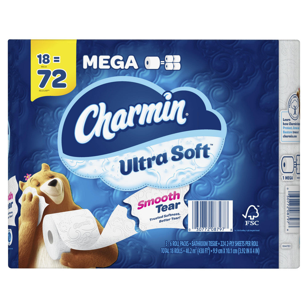 Charmin PGC08797 Charmin Ultra Soft Toilet Paper, Mega Roll, 18 Count
