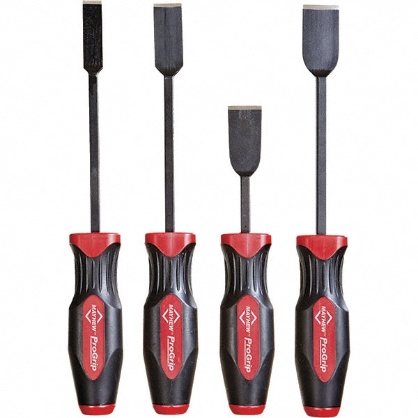 Mayhew 13082 Scrapers & Scraper Sets Flexibility Stiff  Blade Type Straight  Blade Material Steel  Handle Style Ergonomic  Non-Conductive (Yes/No) No  Number Of Pieces 4