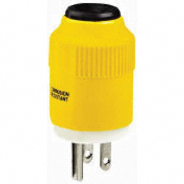 Bryant Electric 5266BY Straight Blade Plug Industrial, 5-15P, 125VAC, Yellow