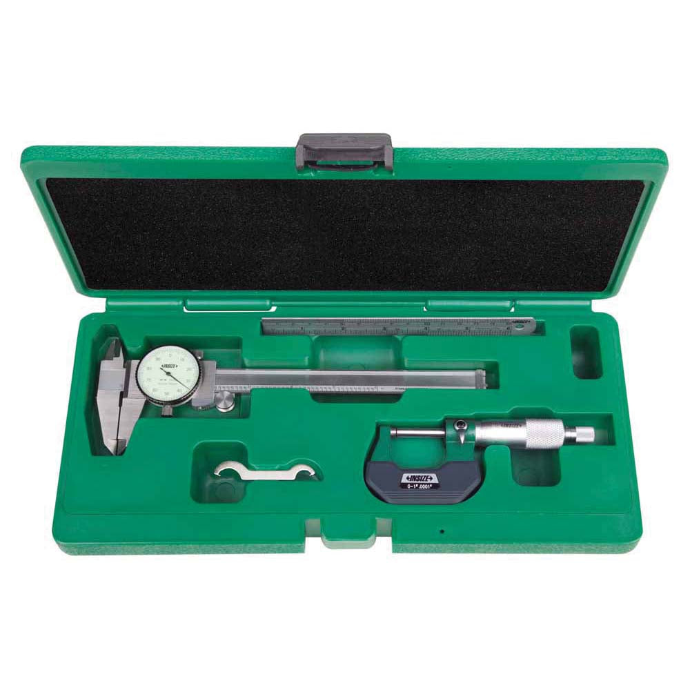 Insize USA LLC 5003-1 Machinist Caliper & Micrometer Tool Kit 3 pc, 1" Micrometer