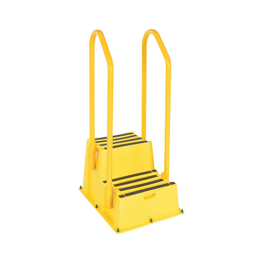 Vestil SPN-2-YL-HR 2-Step Polyethylene Step Ladder 500 lb Capacity, 4' 9-1/2" High