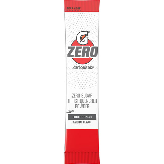 Gatorade 04713 Activity & Sport Drinks Drink Type Activity Drink  Form Powder  Container Yields (oz.) 16.90  Flavor Fruit Punch  Drink Content Features Hydration Electrolytes Single Serve Suger-Free  Container Type Packet