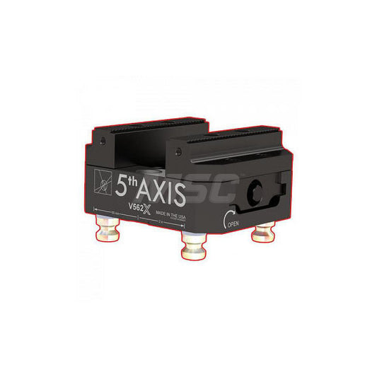 5th Axis R96-V562X Self-Centering Vise 125.70 mm Jaw Width, 128.00 mm Max Jaw Opening