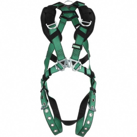 MSA 10197219 Fall Protection Harnesses 400 Lb, Vest Style, Size Standard, Polyester, Back & Hips
