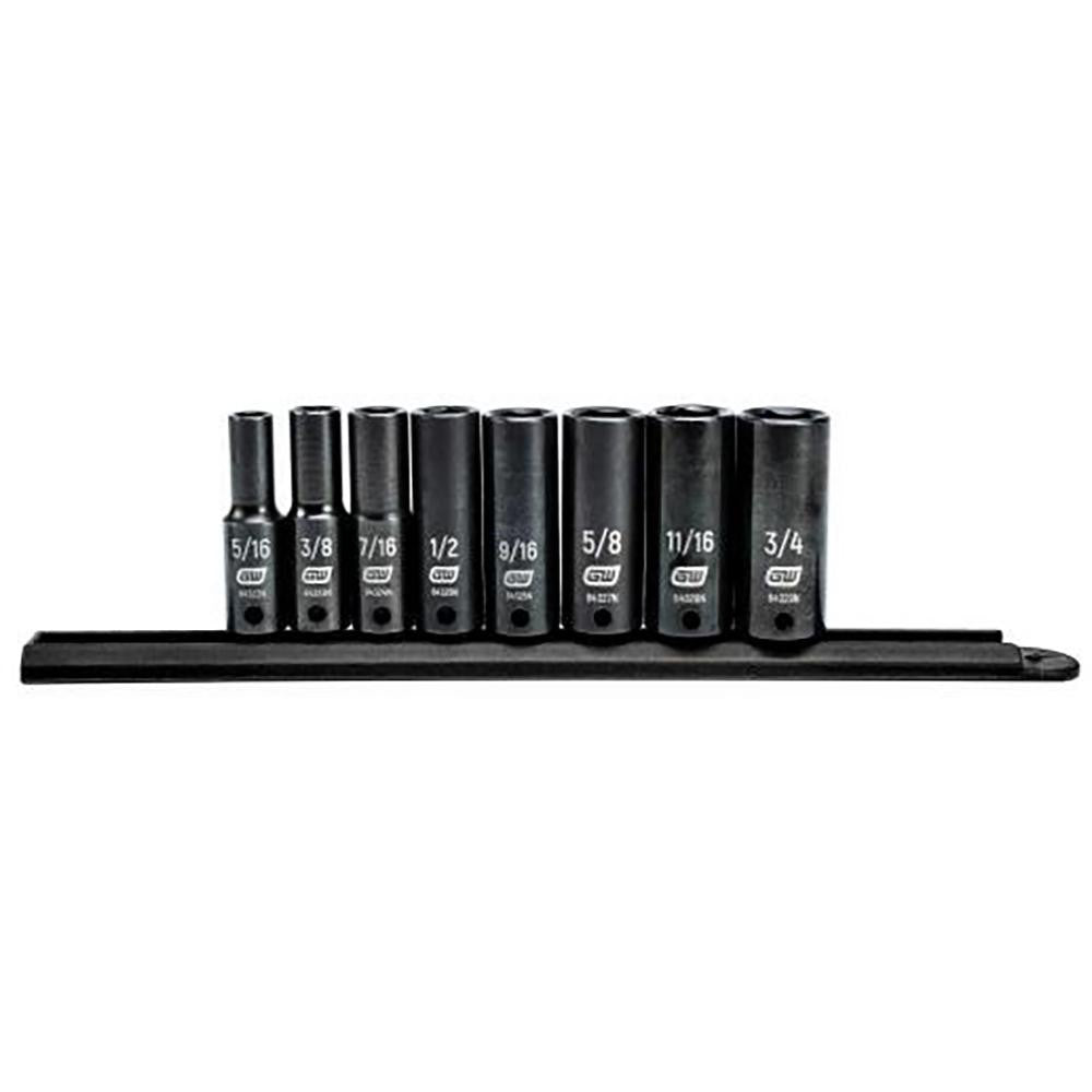 GEARWRENCH 84915N Deep Impact Socket Set 8 Pc, 3/8" Drive,
