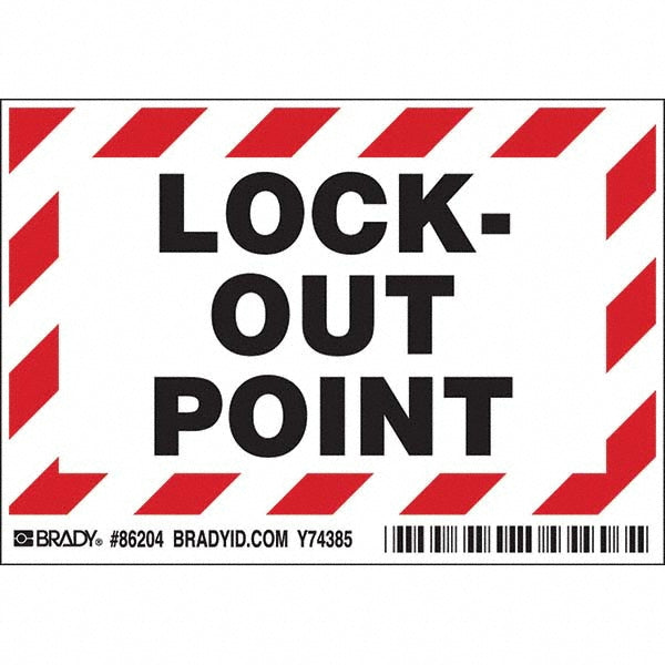 Brady 86204 Shipping & DOT Label "Lockout Point", Rectangle, 5" Wide