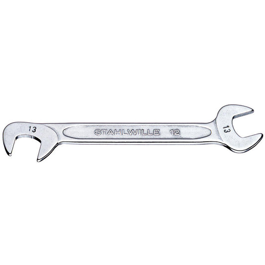 Stahlwille 40061313 Open End Wrenches Wrench Type Extra Thin Open End Wrench  Head Type Straight  Wrench Size (mm) 13  Material Alloy Steel  Finish Chrome  Head Angle 75