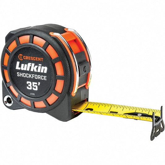 Lufkin L1135CME-02 Tape Measure 35' Long, 1-3/16" Width, Black & Yellow Blade