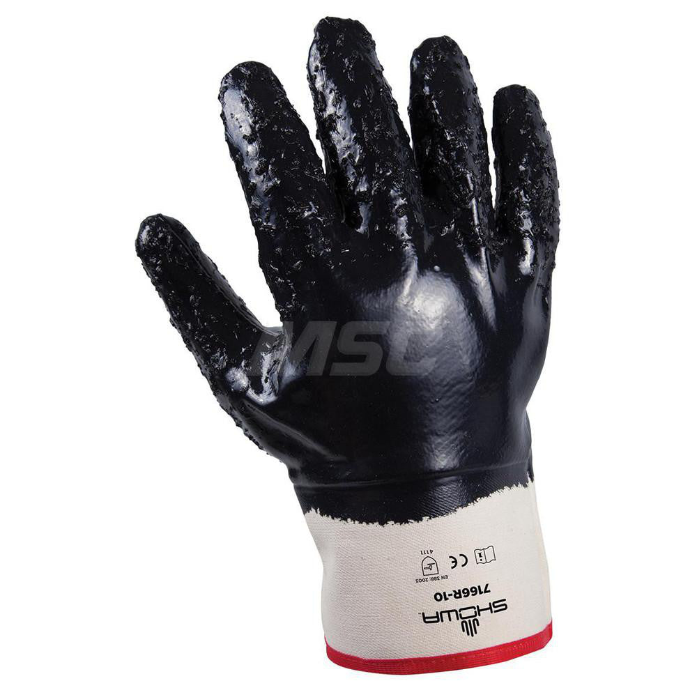 SHOWA 7166R-10 Abrasion Resistant Gloves Size Large, ANSI Cut A1, Nitrile, Series 7166R