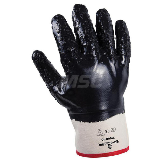SHOWA 7166R-10 Abrasion Resistant Gloves Size Large, ANSI Cut A1, Nitrile, Series 7166R