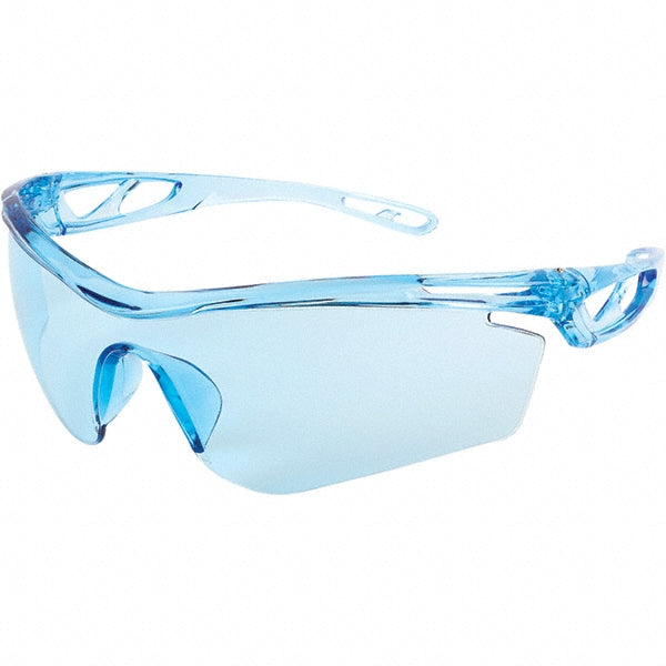 MCR Safety CL413 Safety Glasses Scratch-Resistant, Polycarbonate, Blue Lenses, Frameless