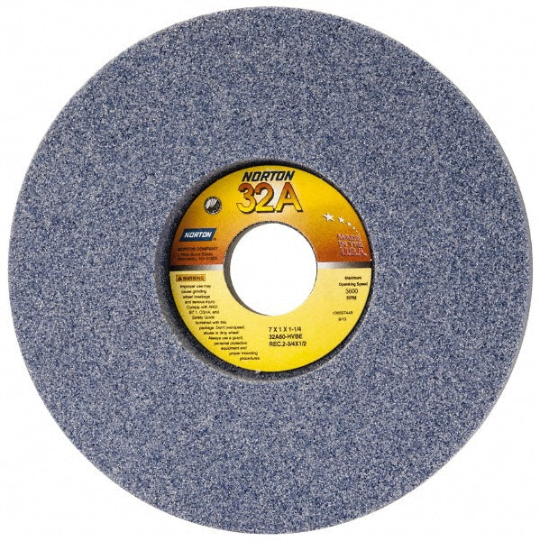 Norton 66252942697 Surface Grinding Wheel 7" Dia, 1" Thick, 1-1/4" Hole, 60 Grit, H Hardness