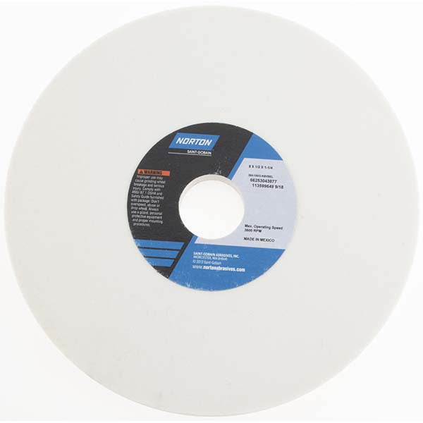 Norton 66253043877 Surface Grinding Wheel 8" Dia, 1/2" Thick, 1-1/4" Hole, 100 Grit, K Hardness
