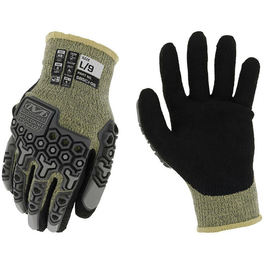 Mechanix Wear S85CJ-06-008 Arc Flash Gloves Primary Material Aramid TPR Neoprene Nitrile  Coating Material Neoprene Nitrile  Coating Coverage Palm & Fingers  Lining Material Unlined  Back Material Aramid TPR  Color Green