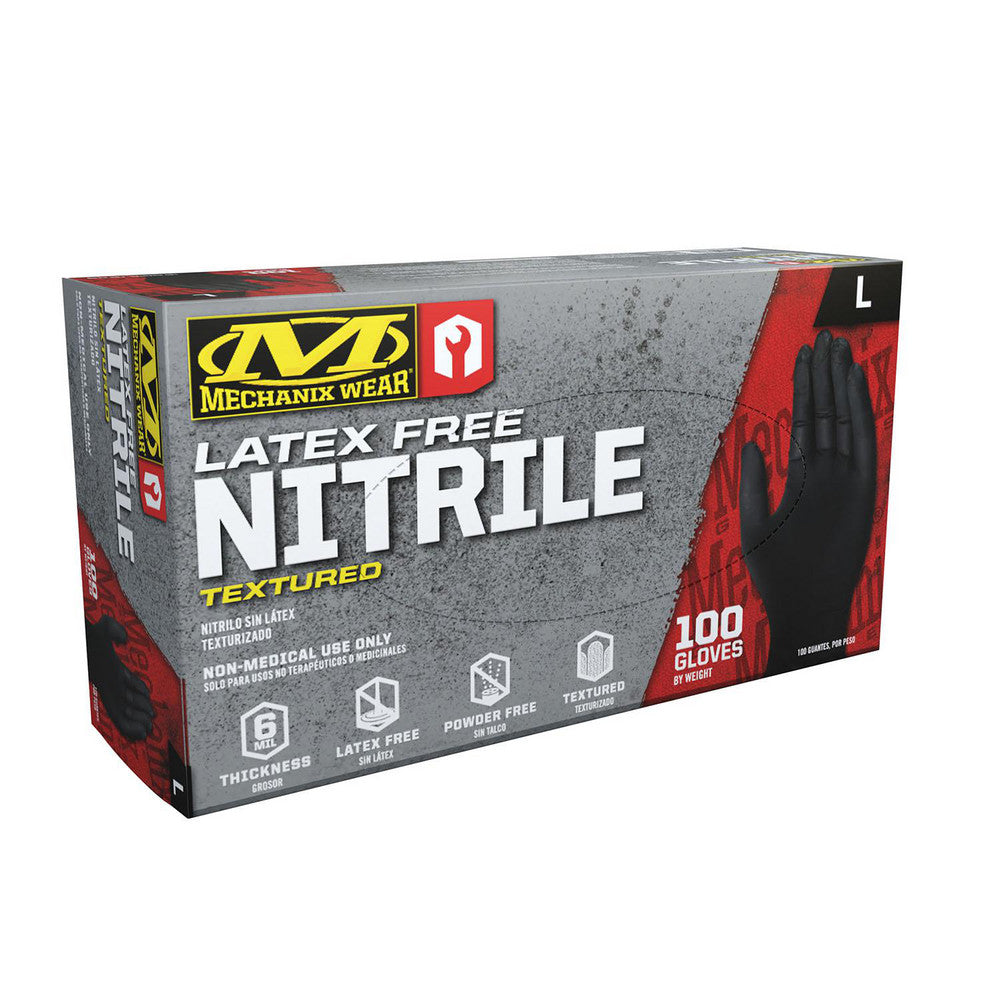Mechanix Wear D15-05-010-100 Disposable/Single Use Gloves Primary Material Nitrile  Thickness (mil) 6  Grip Surface Textured  Grade General Purpose  Glove Size Large  Color Black