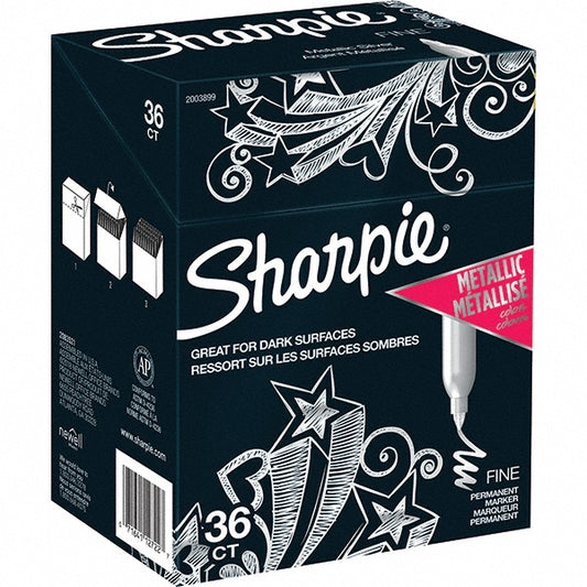 Sharpie 2003899 Permanent Marker Metallic Silver, AP Non-Toxic, Fine Point
