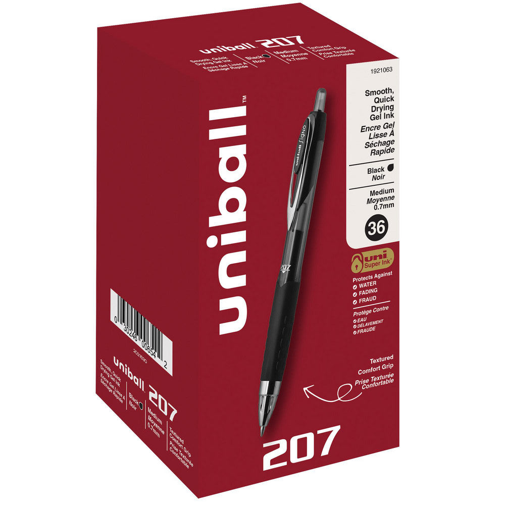 Uni-Ball 1921063 Retractable Gel Pen 0.7 mm Tip, Black Ink
