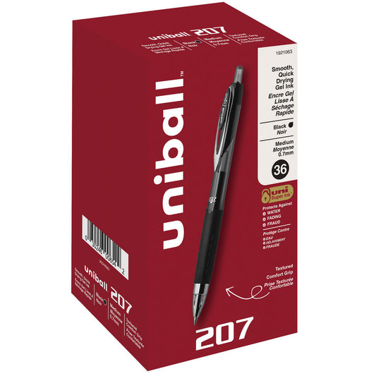 Uni-Ball 1921063 Retractable Gel Pen 0.7 mm Tip, Black Ink