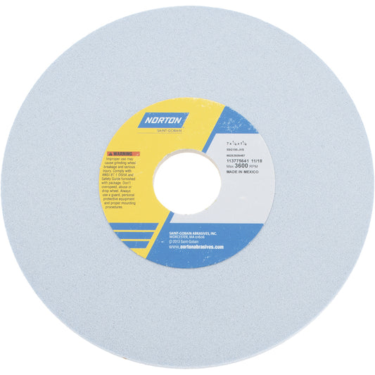 Norton 66252939467 Surface Grinding Wheel 7" Dia, 1/4" Thick, 1-1/4" Hole, 100 Grit, J Hardness