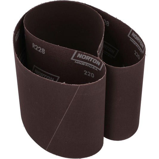 Norton 78072722546 Abrasive Belt  6" Wide, 48" OAL, 220 Grit, Aluminum Oxide