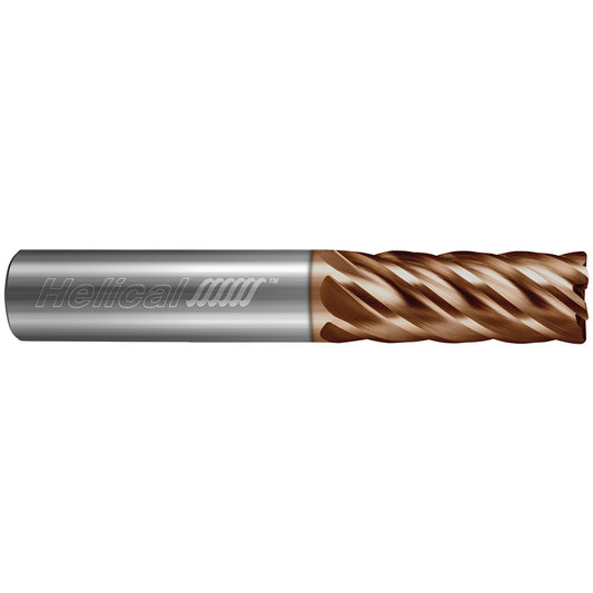 Helical Solutions 84366 Corner Radius End Mill 3/16" Dia, 5/16" LOC, 0.0100" Radius, 6 Flute, Solid Carbide