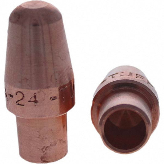 Tuffaloy 112-0024 Spot Welder Tips Tip Type Male Cap A Nose (Pointed)  Material RWMA Class 2 - C18200  Overall Length 1.125 in  For Use With. 4RW Cap Taper Electrode Holder  Tip Diameter Inch 0.5 in  