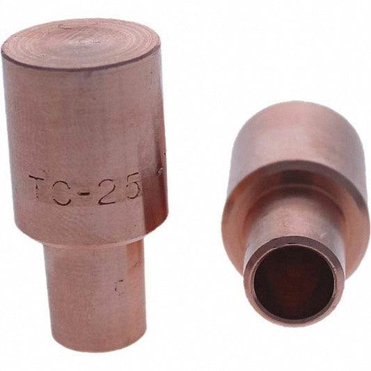Tuffaloy 116-0025 Spot Welder Tips Tip Type Male Cap C Nose (Flat)  Material RWMA Class 2 - C18200  Overall Length 1.25 in  For Use With. 5RW Cap Taper Electrode Holder  Tip Diameter Inch 0.625 in  