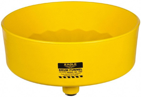 Eagle 1662 7" High x 18" Diam, Polyethylene, Drum Funnel with Brass Screen