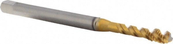 Emuge B0513700.0040 Spiral Flute Tap M4x0.70 Metric Coarse, 3 Flutes, Bottoming, 6H Class of Fit, High Speed Steel, TIN Coated