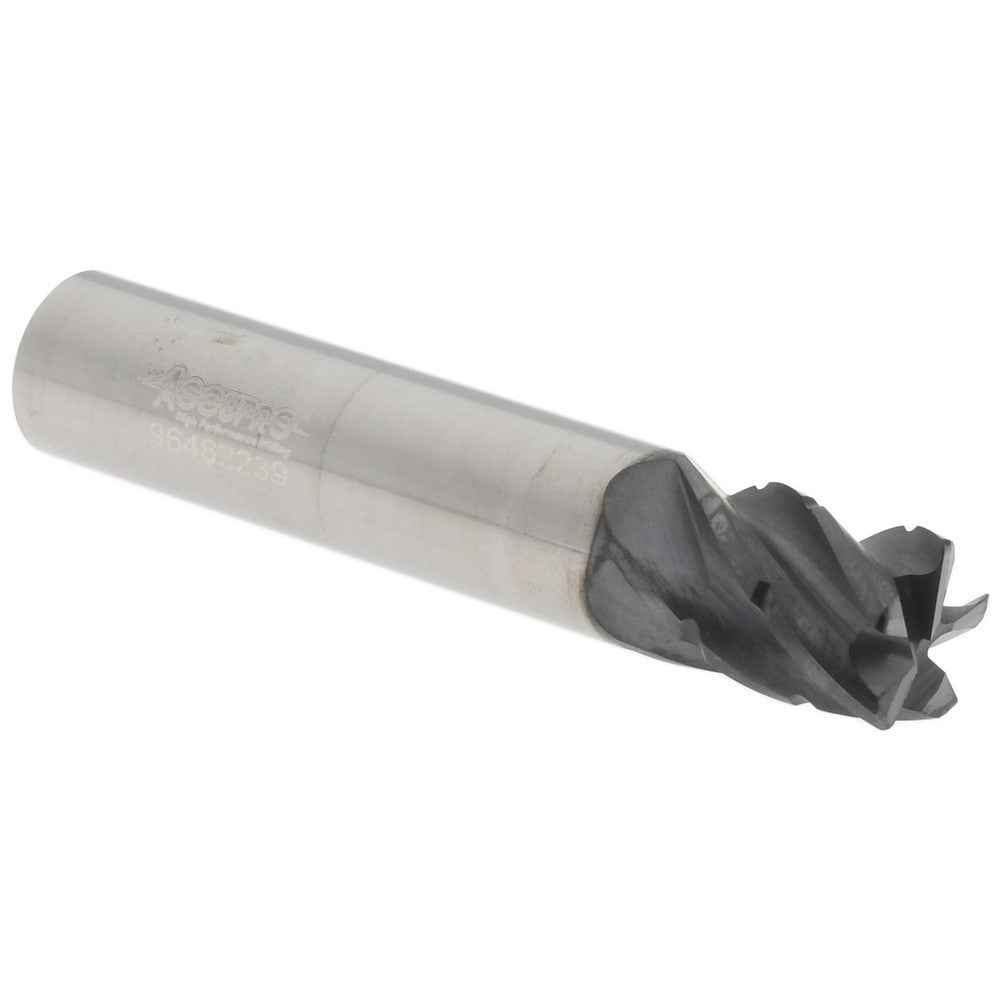 Accupro 2500545 Corner Radius End Mill 3/8" Dia, 1/2" LOC, 0.0200" Radius, 5 Flute, Solid Carbide