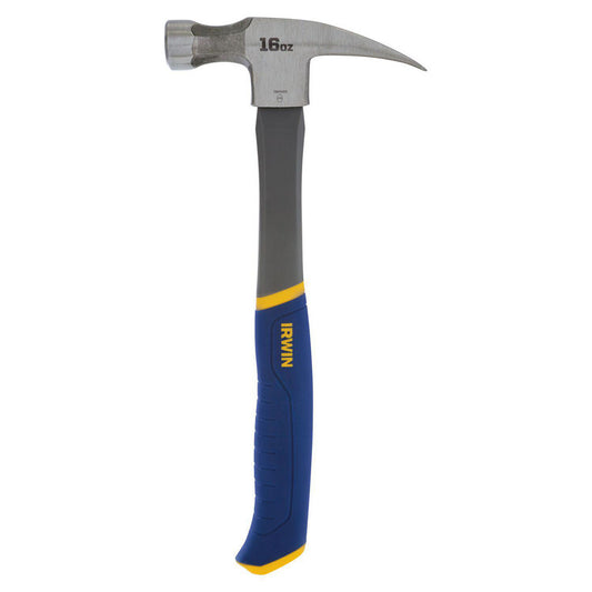 Irwin 1954889 Nail & Framing Hammers Claw Style Curved  Head Weight (Lb) 1  Head Weight (Oz) 16  Head Material Forged Steel  Handle Material Fiberglass  Face Surface Smooth