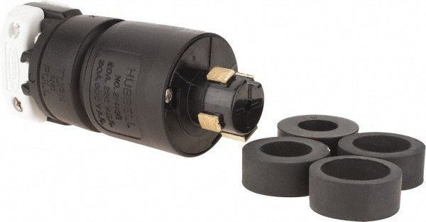 Hubbell Wiring Device-Kellems HBL21415B Locking Inlet Plug, Industrial, Non-NEMA, Black