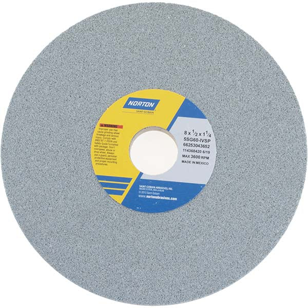 Norton 66253043652 Surface Grinding Wheel 8" Dia, 1/2" Thick, 1-1/4" Hole, 60 Grit, I Hardness