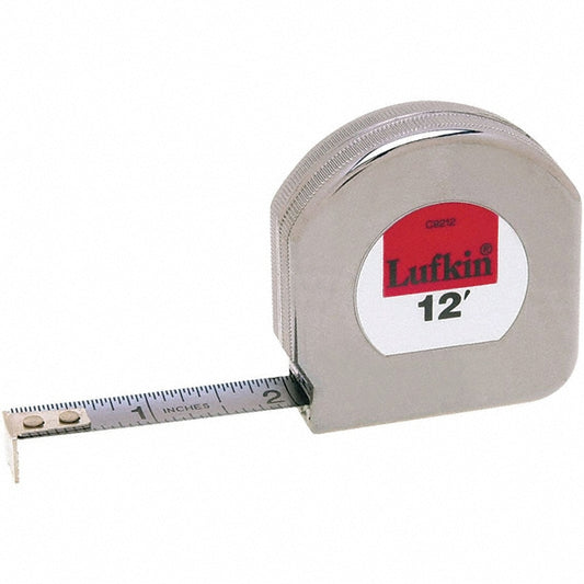 Lufkin C9212X Tape Measure 12' Long, 1/2" Width, White Blade