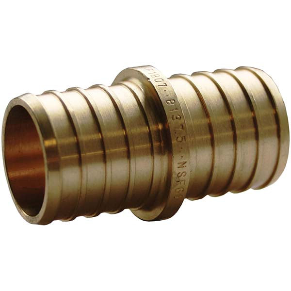 Jones Stephens C76001LF Brass Pipe Coupling 1/2" Fitting, PEX, Lead Free