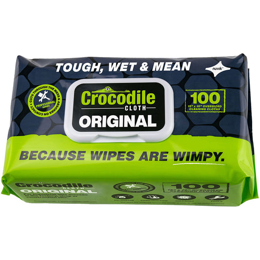 Crocodile Cloth 5900-100 Crocodile Cloth Original Oversized Cleaning Cloths, 15" x 10", 100/Pack - Multi-Surface, Industrial Strength