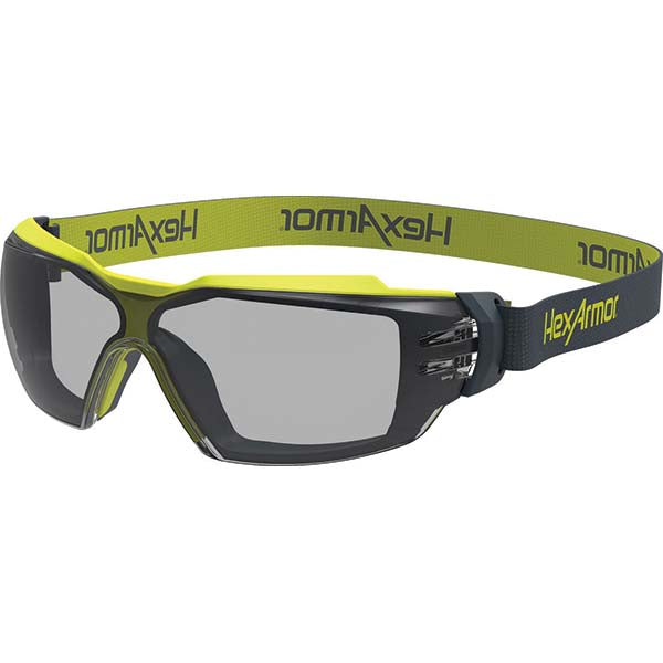 HexArmor 11-23002-04 Safety Glasses Anti-Fog & Scratch-Resistant, Polycarbonate, Gray Lenses, Frameless